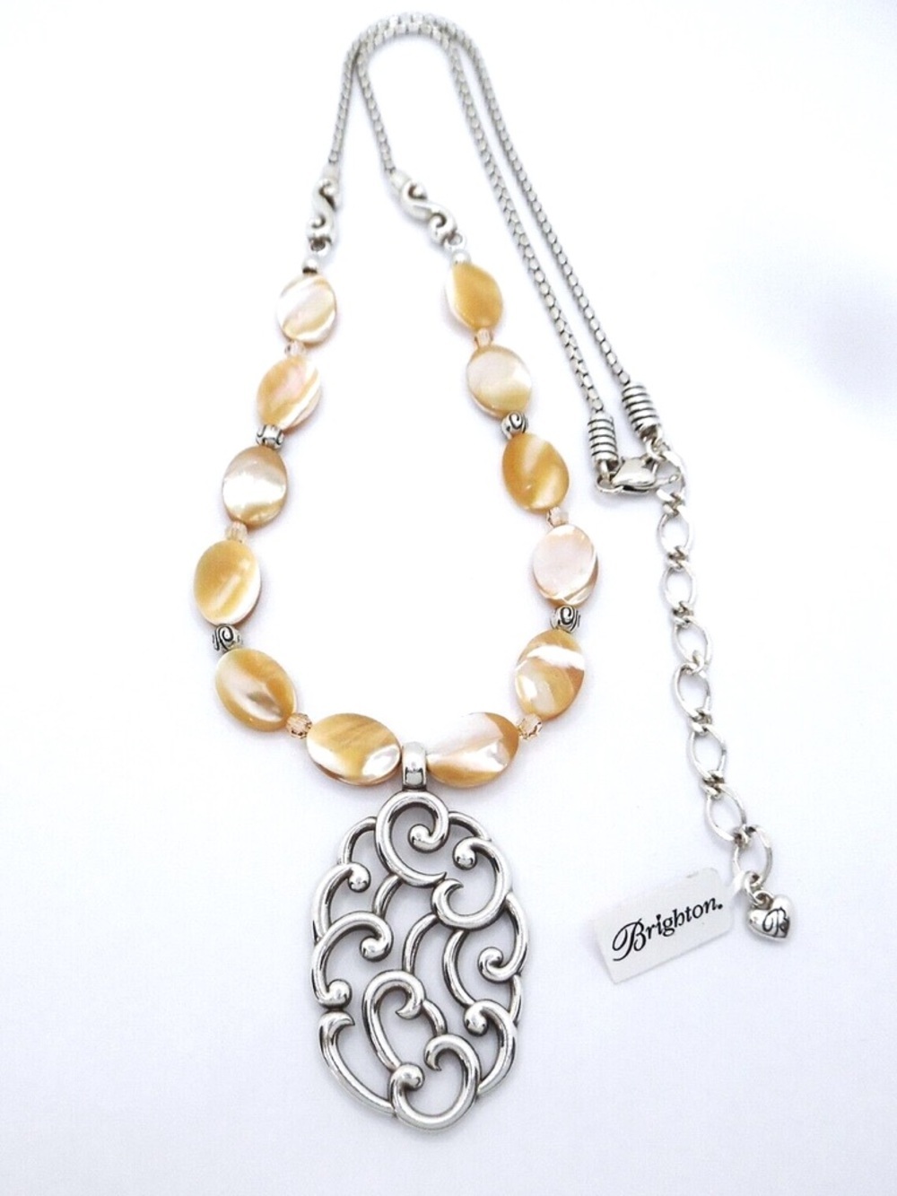NWT Brighton Barbados Nuvola Shell Silver Pendant Necklace